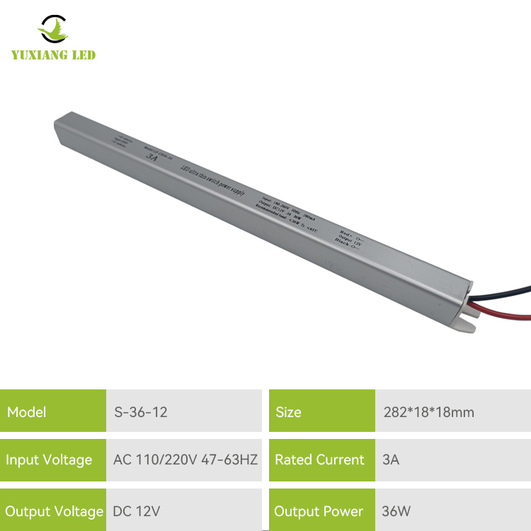 12v 3a ультра жұқа жарық диодты қуат көзі