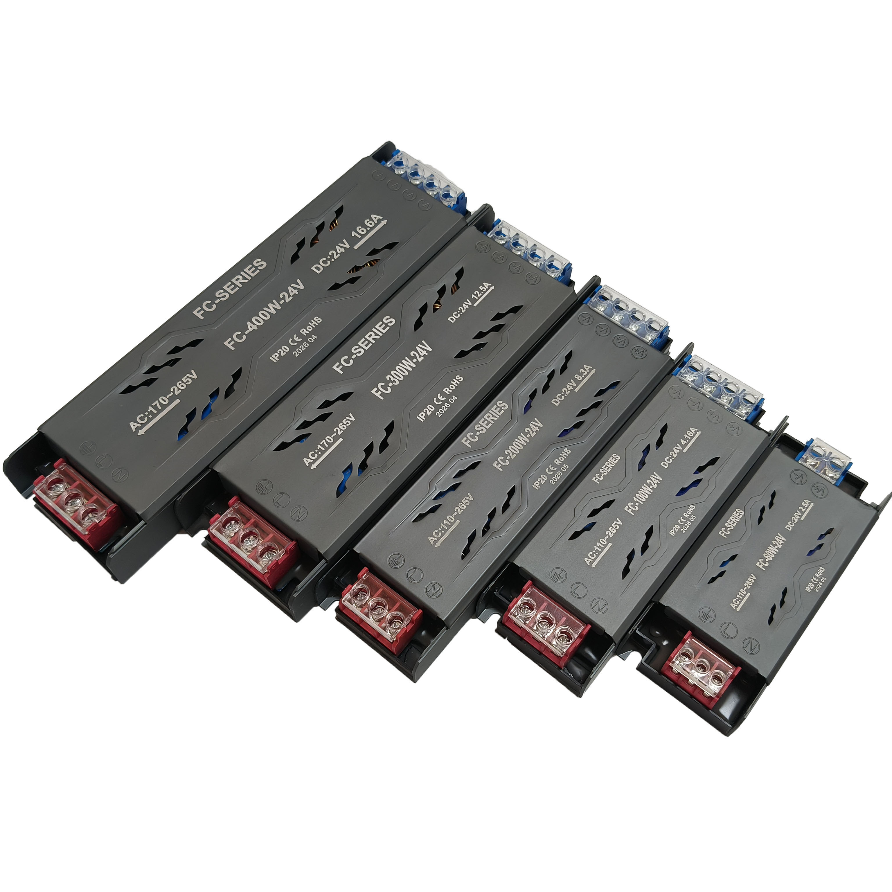 FC 24V 60W жұқа жартылай кастрюльді жарықдиодты қуат көзі