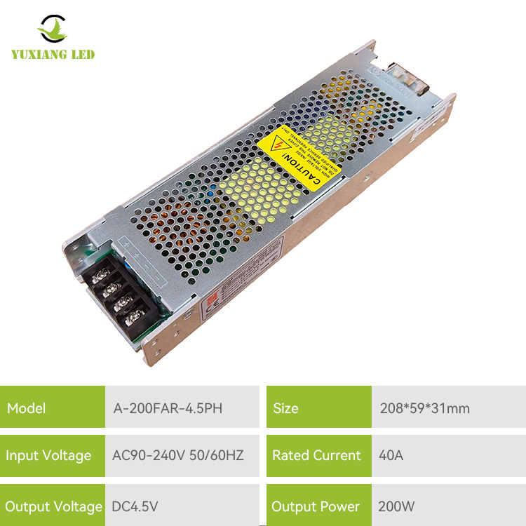 ультра жұқа LED дисплей қуат көзі A-200FAR-4,5PH